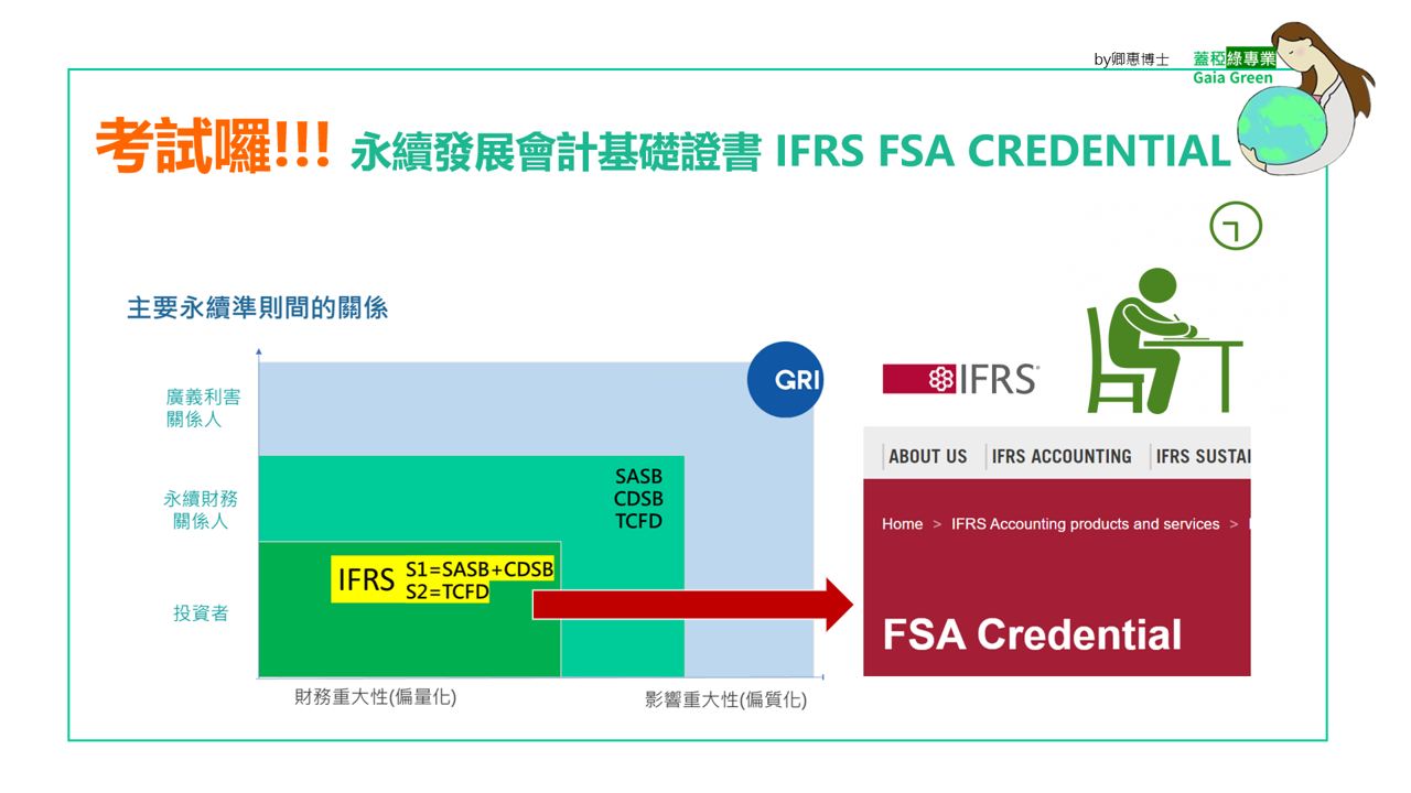 【國際證照】ISSB的永續發展會計基礎證書FSA Credential，考試囉!